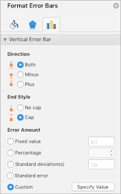 Notice the shortcuts to quickly display error bars using the standard error, a percentage value of 5% or 1 standard deviation. Add Change Or Remove Error Bars In A Chart Office Support