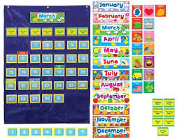 Classroom Calendar Pocket Chart Lakeshore Brand Blue