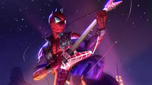 spider punk guitar marvel superhero 4k