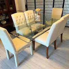 Glass Formal Dining Room Table 6 Off