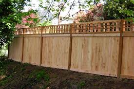 Solid Board Lattice Top Wood Fence