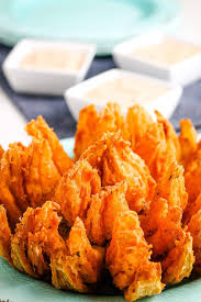 blooming onion with dipping sauce