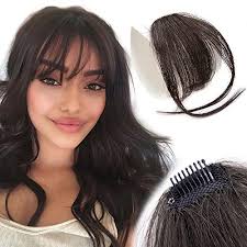 It's a simple change that will instantly give you a whole new look. Entranced Styles Clip In Bangs Real Human Hair Wispy Bangs Dark Brown Air Bangs One Piece Clip In Fringe Hair Extensions For Women Buy Online In Cayman Islands At Cayman Desertcart Com Productid