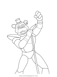 Five nights at freddy's coloring pages. Glamrock Freddy Fnaf Coloring Page For Kids Free Five Nights At Freddy S Printable Coloring Pages Online For Kids Coloringpages101 Com Coloring Pages For Kids