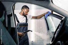 car detailing steam cleaning concept