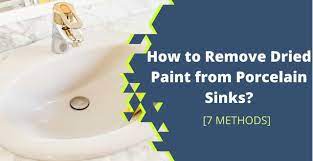 remove dried paint from porcelain sinks