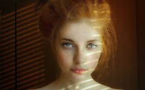 women redhead green eyes face freckles