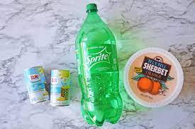 easy orange sherbet punch with sprite