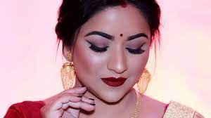 durga puja makeup traditional bengali