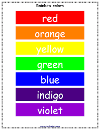 Preschool Color Chart For Kids Color Theme Preschool
