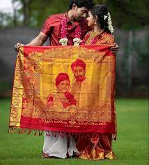 couple photo wedding saree