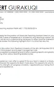 Sample Cover Letter For Graduate Assistant Position Formatted