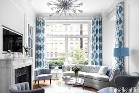 gray and blue living room
