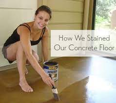 staining a concrete floor is easy just