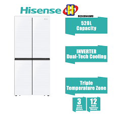 Hisense Refrigerator 520l White Glass