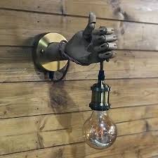 wooden vintage mannequin hand lamp