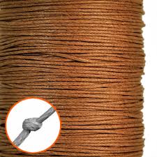 waxed cotton cord 1mm light brown 10m