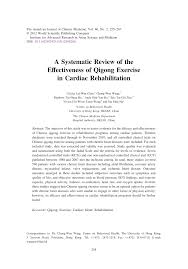 Fitness martial art, chinese philosophy, classical art, tai chi chuan. Pdf A Systematic Review Of The Effectiveness Of Qigong Exercise In Cardiac Rehabilitation