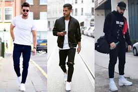 wear white shoes with black jeans