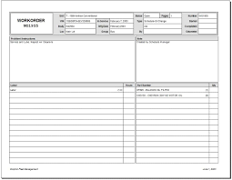 Work Order Form Template Advertising Company And Maintenance Work