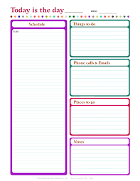 Free Printable Daily Schedule Template Room Surf Com