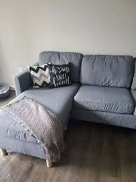 ikea parup 3 seat grey sofa with chase