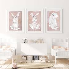 Pink Bunny Baby Girl Art Kids