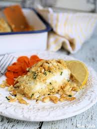 baked cod with ritz er topping