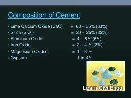 composition of cement functions