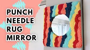 punch needle mirror diy mirror rug