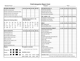 Online Student Report Card Preschool Progress Report Template
