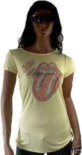 rhinestone tongue long t shirt xs