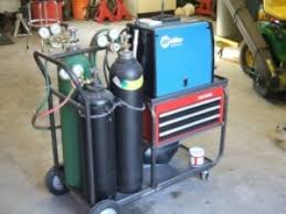 homemade welding cart with storage