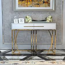 39 Rectangular White Console Table