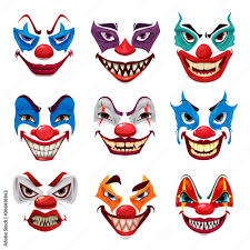 scary clown faces vector funster masks
