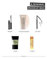 a minimal makeup bag