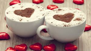 two cups cappuccino coffee love s