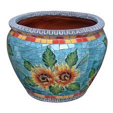 Sunflower Mosaic Tile Ceramic Outdoor