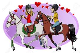 Image result for cartoon horse dragging woman rider