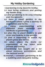10 Lines On My Hobby Gardening For