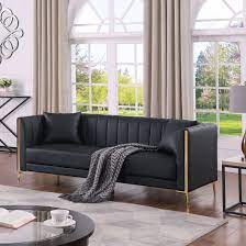 3 seater sofa modern pu leather couch