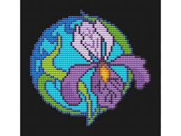stained glass iris cross stitch pattern