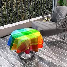 Small Vintage Rainbow Round Tablecloth