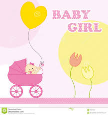 Baby Girl Birthday Card Stock Vector Illustration Of Arrival 45201257