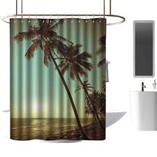 Amazon Com Coolteey Shower Curtains For Bathroom Taupe Palm