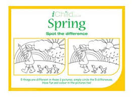 What is different activity for kids from free christmas activity book. Spring Spot The Difference Ichild Free Spring Activities Spot The Difference Kids Puzzles For Kids