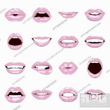 lips set womans mouth close up with