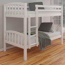 Imported bunk beds have no added support rails under the base slats. American White Finish Solid Pine Wooden Bunk Bed Frame 3ft Single