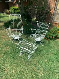 Mid Century Mod Patio Chairs Ottoman By