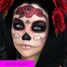halloween makeup look sugar skull